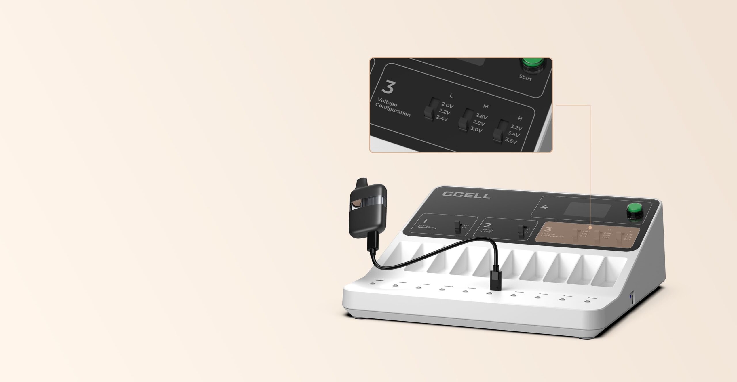 3 Reprogrammable Voltage Settings